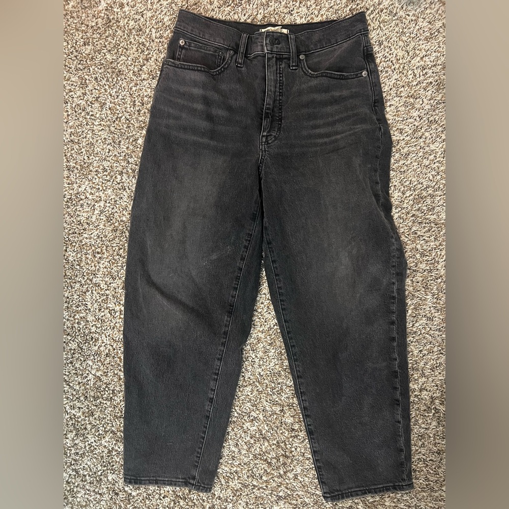 Madewell Charcoal Denim Balloon Jeans